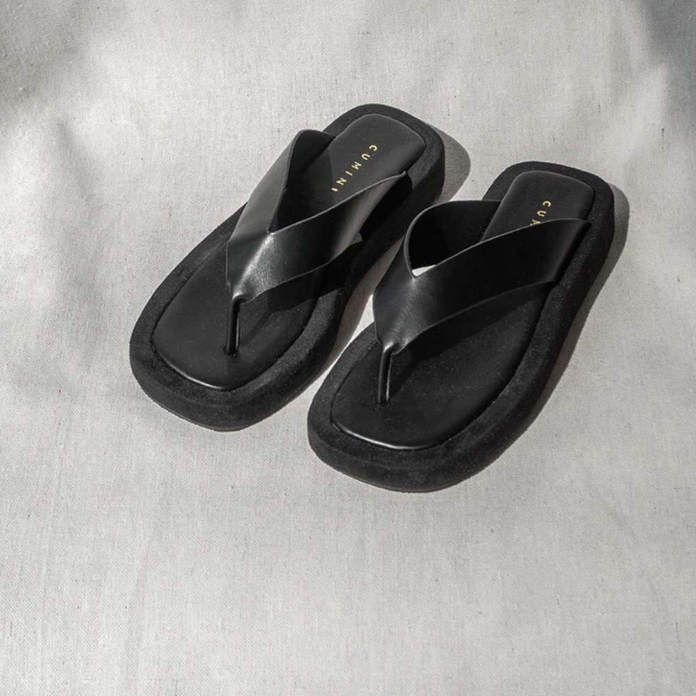 The Row inspired Platform Sandals - Suede and leather
